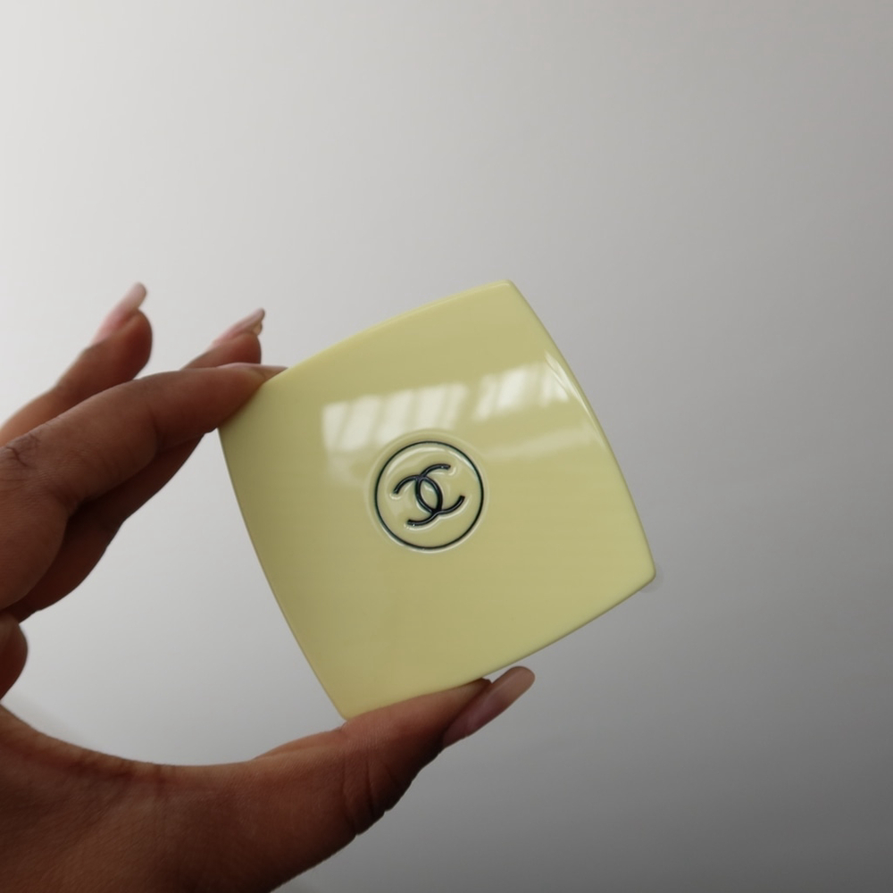 Chanel Yellow Compact Powder Case - Elegant Travel Makeup Case - Picture 2 of 7